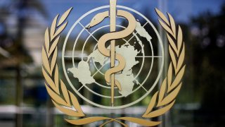 FILE – The logo of the World Health Organization is seen at the WHO headquarters in Geneva, Switzerland, June 11, 2019. A death in Mexico was caused by a strain of bird flu that has never before been found in a human, the World Health Organization said Wednesday.