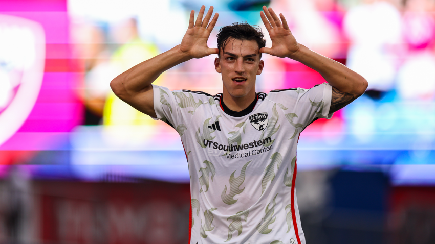 Forward Petar Musa plays to the sold-out crowd at Toyota Stadium after he scored his first hat trick for FC Dallas against Minnesota United FC Wednesday night.