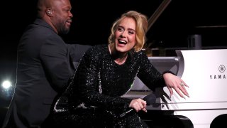 Adele performs onstage during "Weekends with Adele" at The Colosseum at Caesars Palace