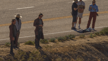 Photographer Sicco Rood captured shots of the untitled "BC Project" filming in Anza-Borrego. Leonardo DiCaprio and Sean Penn were on set for one scene that appeared to be a car chase.