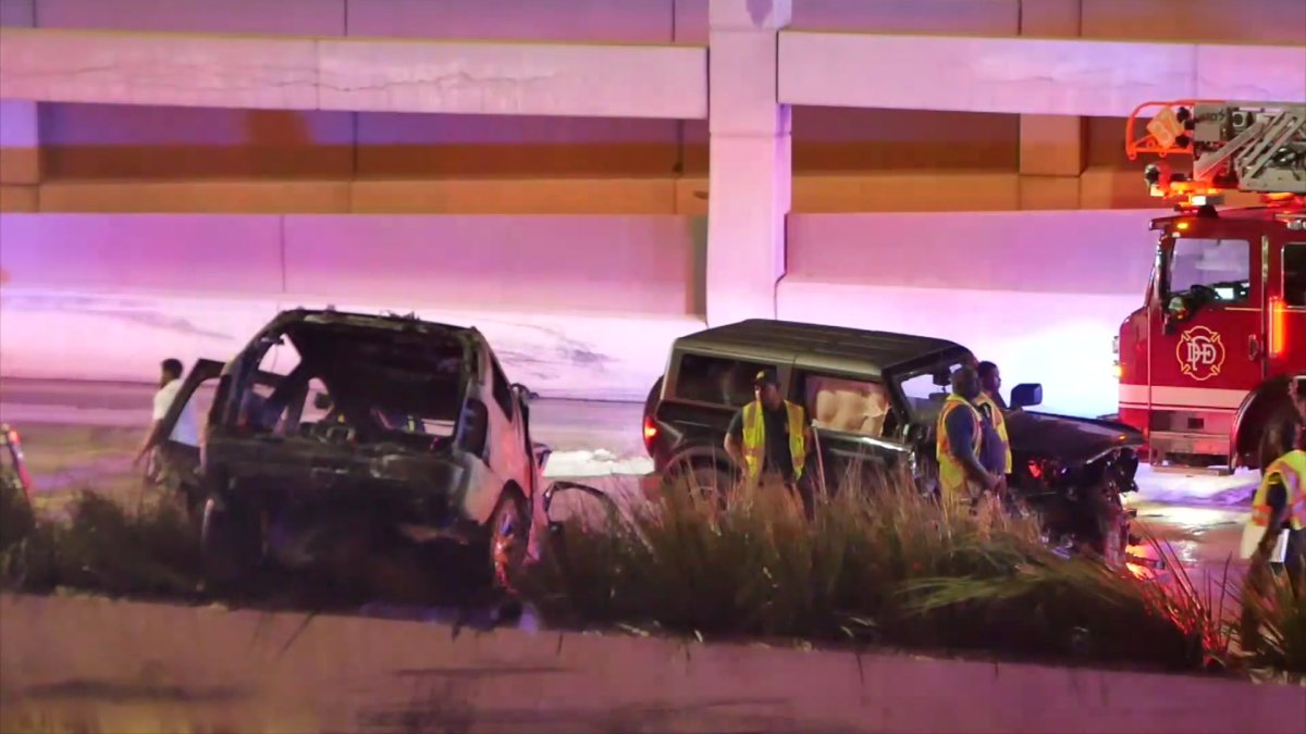 Fiery crash on US 75/Central Expressway sends at least one to the hospital – NBC DFW