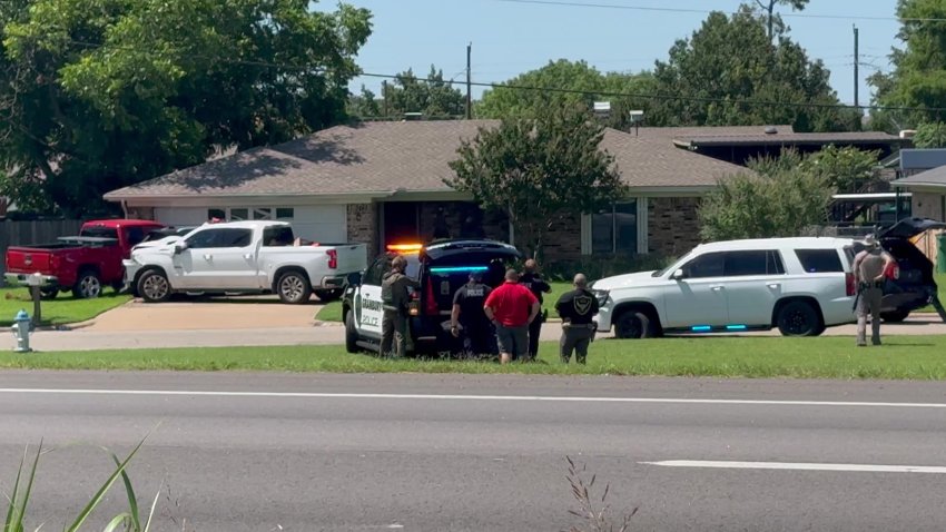 Granbury police and deputies with the Hood County Sheriff’s Office at a standoff, June 5, 2024.