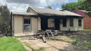 A fire destroyed a home on Terrace Street in Dallas, June 17, 2024.