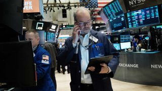 Traders work on the floor of the New York Stock Exchange (NYSE) on June 01, 2023 in New York City.