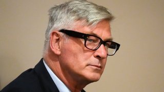 US actor Alec Baldwin participates in a pretrial hearing in Santa Fe, New Mexico, on July 8, 2024.