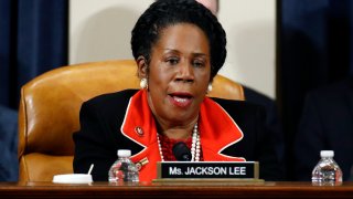 FILE – Rep. Shelia Jackson Lee, D-Texas, speaks during a House Judiciary Committee meeting, Dec. 13, 2019, on Capitol Hill in Washington. Longtime U.S. Rep. Sheila Jackson Lee, who helped lead federal efforts to protect women from domestic violence and recognize Juneteenth as a national holiday, has died Friday, July 19, 2024, after battling pancreatic cancer, according to her chief of staff. (AP Photo/Patrick Semansky, Pool, File)