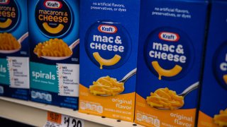 Heinz Kraft Mac & Cheese at a Stop and Shop store in Dobbs Ferry, New York, US, on Tuesday, July 25, 2023. Kraft Heinz Co. is scheduled to release earnings figures on August 2. Photographer: Tiffany Hagler-Geard/Bloomberg via Getty Images