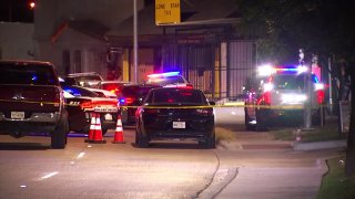 The scene of an officer-involved shooting outside an alleged illegal game room in the 2900 block of South Lancaster Road  in Dallas.