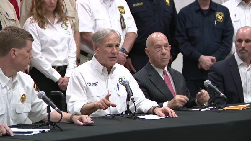 Gov. Greg Abbott talks about the response to Hurricane Beryl, Monday, July 15, 2024.