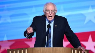 US Senator Bernie Sanders, Independent from Vermont, speaks on the second day of the Democratic National Convention (DNC) at the United Center in Chicago, Illinois, on August 20, 2024. 