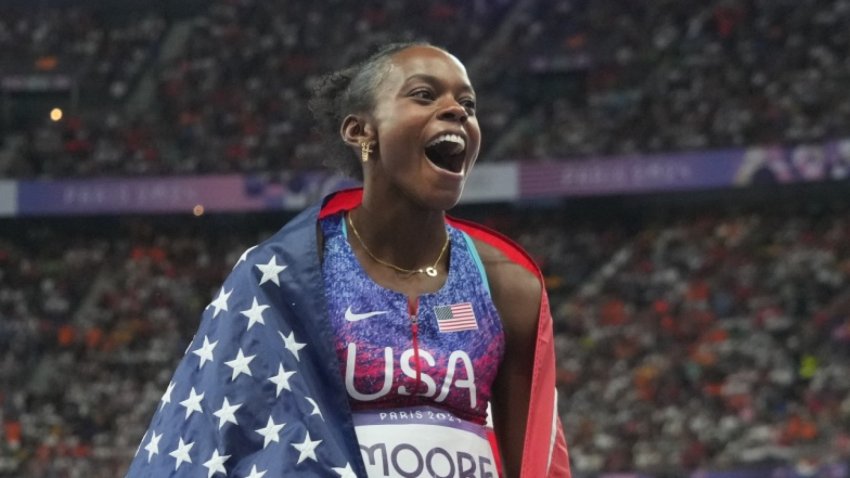 HIGHLIGHTS: Jasmine Moore wins bronze in women's long jump