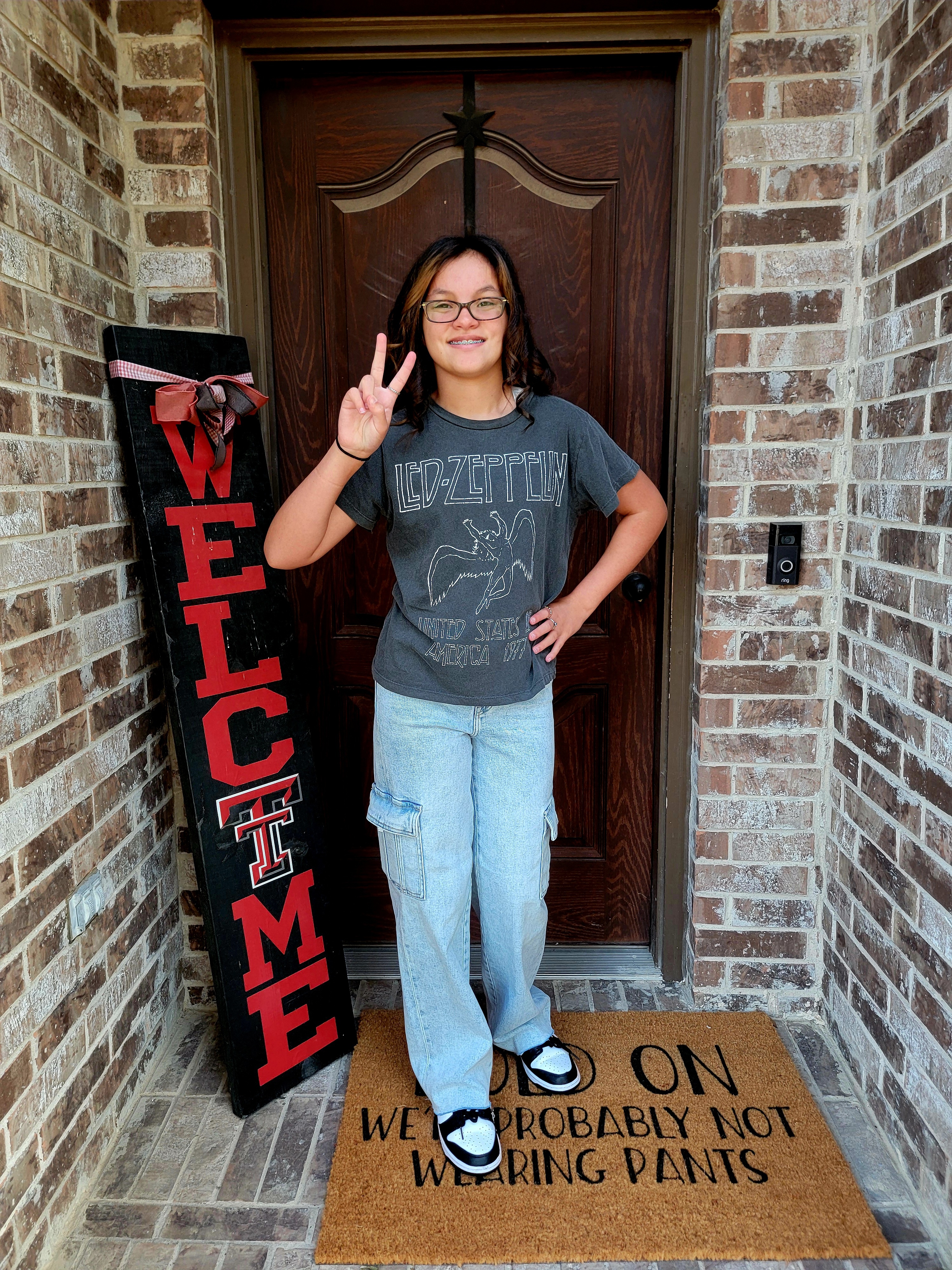 Mia’s first day of 7th grade at Eagle Mountain-Saginaw ISD.