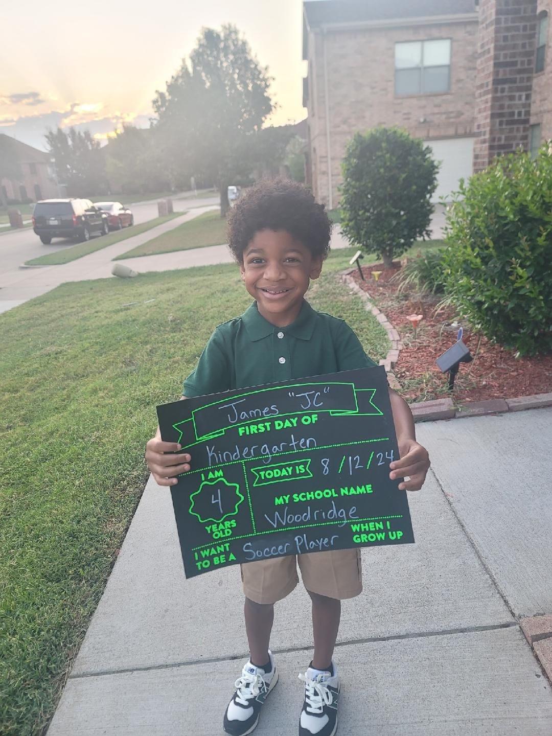 . Kindergarten first day,  proud grandmother