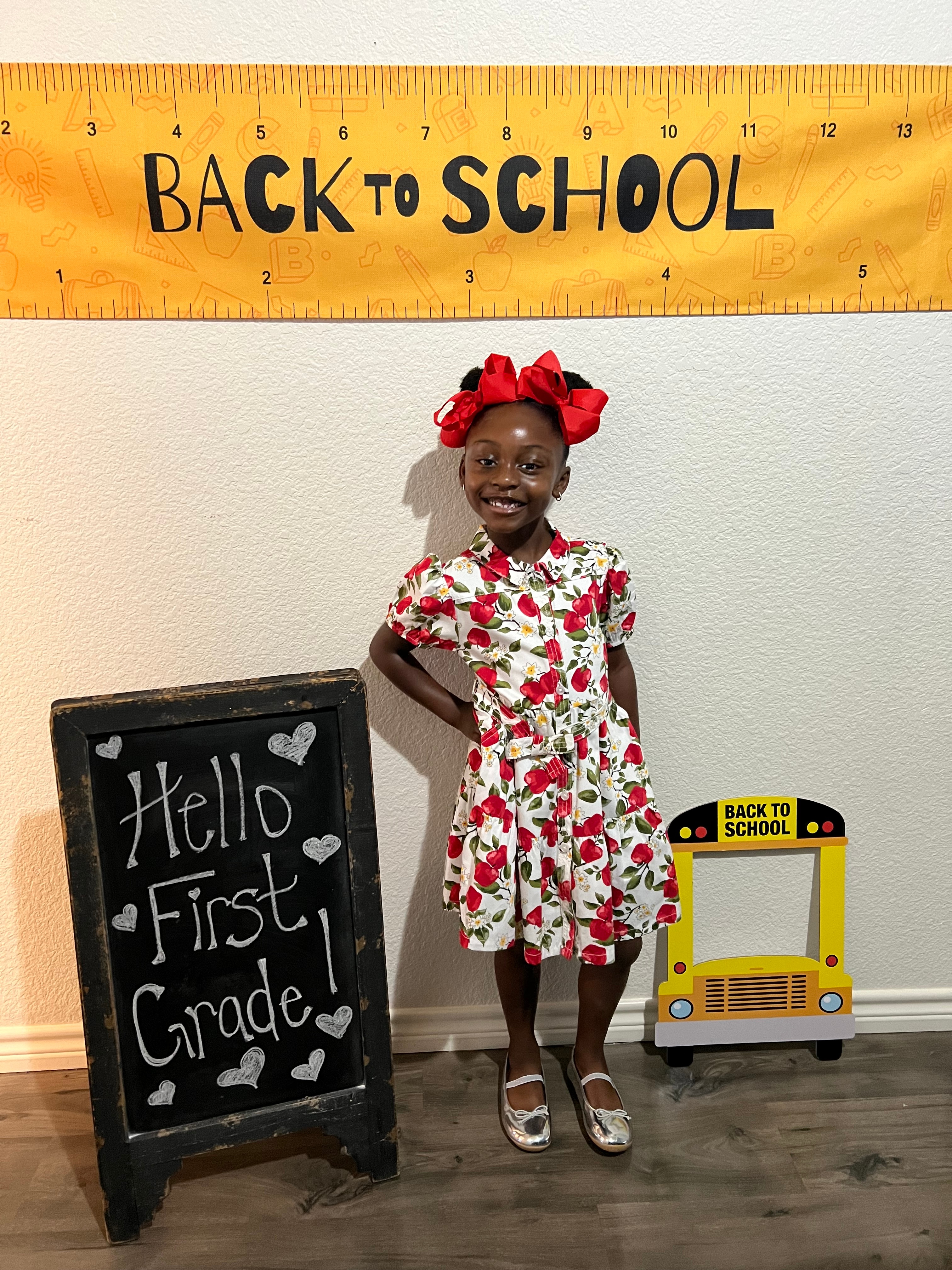 Jewel First Day Of School First Grade. Dad & Mom Love You!!