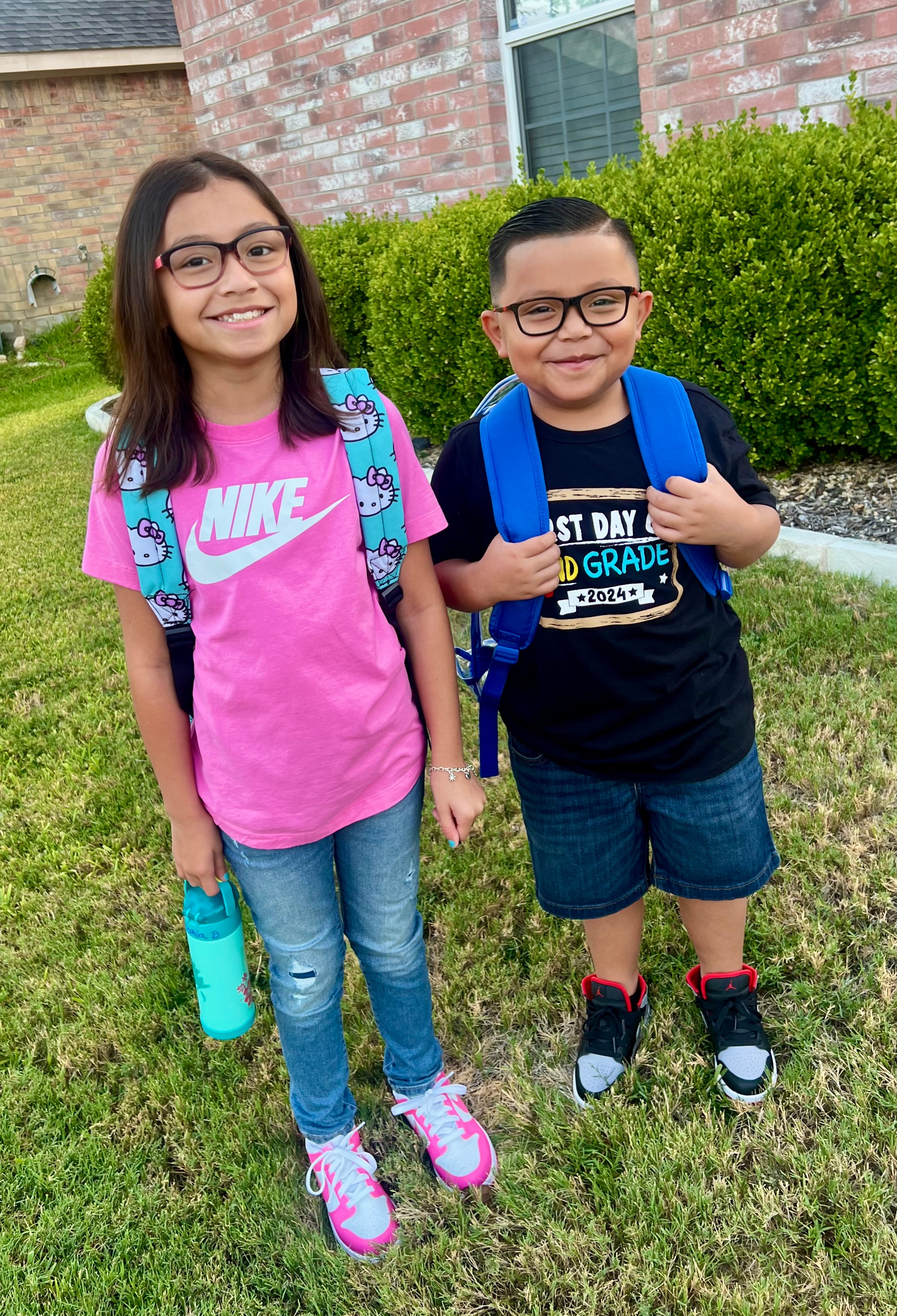 First day of School for Sophia ( 4th grade)  and Adrian (2nd Grade)