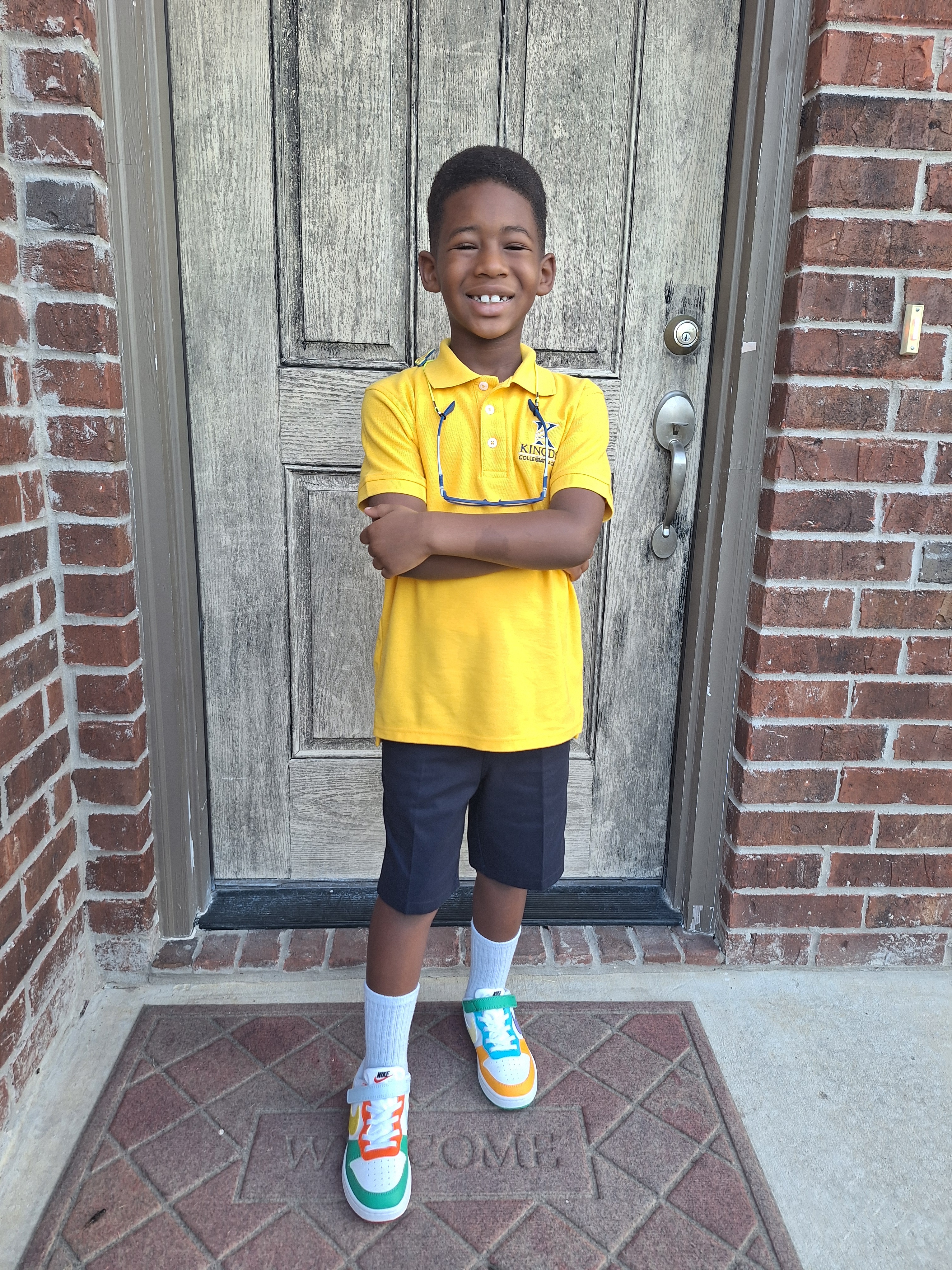 School Kingdom Collegiate Academy Andrew on his 1st day of 1st grade