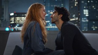 Justin Baldoni and Blake Lively in a scene from "It Ends With Us."