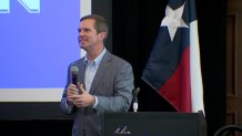 Kentucky Gov. Andy Beshear speaks to the Texas Delegation at the Democratic National Convention on Monday, Aug. 19, 2024. 