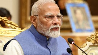 India’s Prime Minister Narendra Modi speaks prior to a meeting with Brunei Sultan Hassanal Bolkiah at Istana Nurul Iman in Bandar Seri Begawan on September 4, 2024.