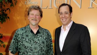 Lion King directors Roger Allers (L) and Rob Minkoff.