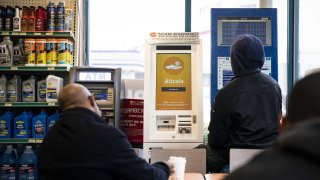 A Bitcoin automated teller machine (ATM) at a gas station in Washington, DC, US, on Thursday, Jan. 19, 2023. 