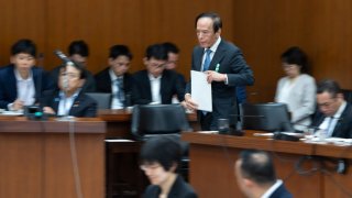 Bank of Japan Governor Kazuo Ueda attends a session in the financial affairs committee at the lower house of parliament on Aug. 23, 2024 in Tokyo.