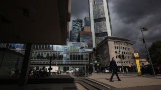 Commerzbank headquarters in the financial district of Frankfurt, Germany, on Sept. 12, 2024.