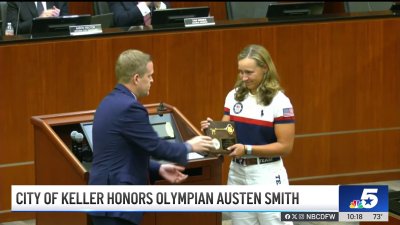 City of Keller honors olympian Austen Smith