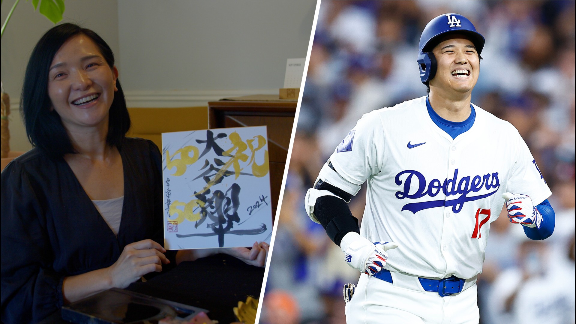 Japanese artist celebrates Ohtani's historic 50-50 season