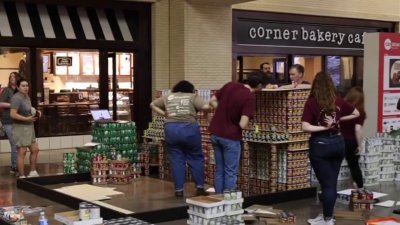 Canstruction event underway at NorthPark Center