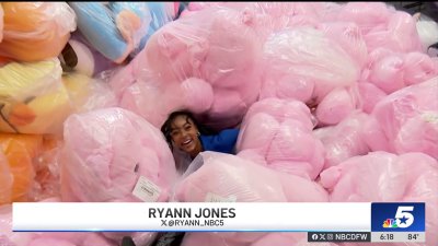 Inside the plushie warehouse at the State Fair of Texas