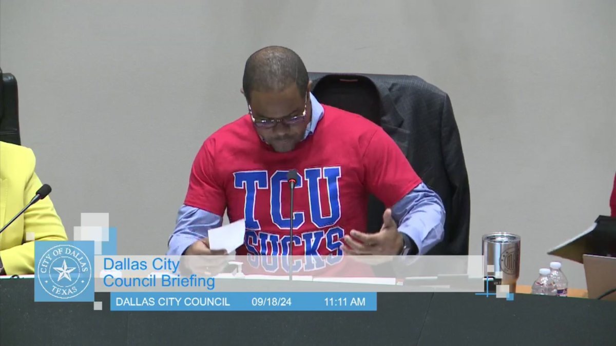 Why was Dallas Mayor Eric Johnson wearing that tshirt? NBC 5 Dallas