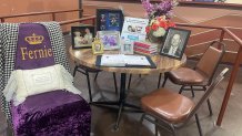 Wanda "Fernie" Winter's table at The Dock in Fair Park. 