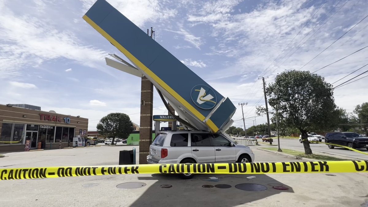 North Texas storms damage Garland gas station NBC 5 DallasFort Worth