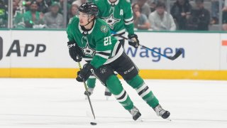 May 31, 2024; Dallas, Texas, USA; Dallas Stars left wing Jason Robertson (21) in action against the Edmonton Oilers during the second period between the Dallas Stars and the Edmonton Oilers in game five of the Western Conference Final of the 2024 Stanley Cup Playoffs at American Airlines Center. (Mandatory Credit: Chris Jones-USA TODAY Sports)