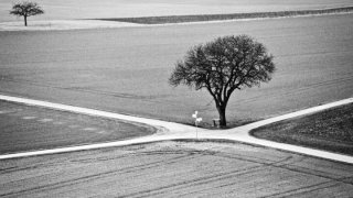 A rural crossroads in the United States.