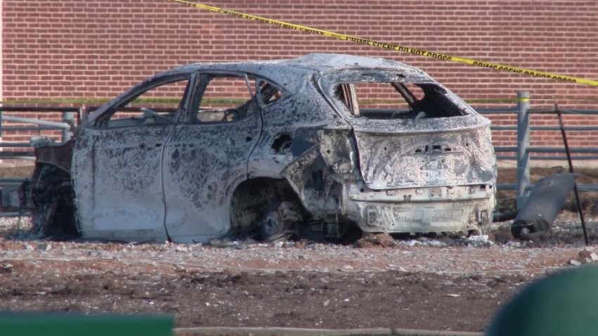 Human remains were found inside a vehicle that crashed into an above ground valve on Monday, Sept. 16, 2024, setting of a blast that damaged homes and cars in Southeast Houston.