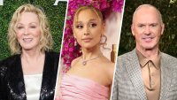 (From left to right) Jean Smart, Ariana Grande, Michael Keaton.