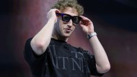 Meta CEO Mark Zuckerberg presents Orion AR Glasses as he makes a keynote speech during the Meta Connect annual event at the company’s headquarters in Menlo Park, California, on Sept. 25, 2024.
