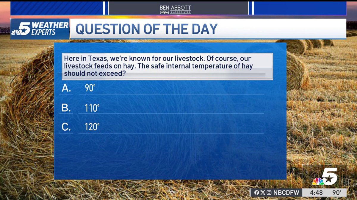 Weather Quiz Hay temperature NBC 5 DallasFort Worth