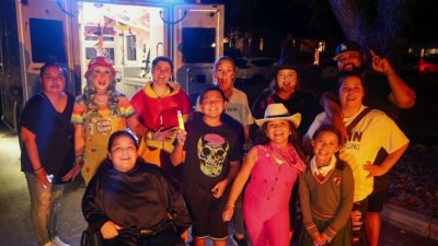 First responders take child trick-or-treating