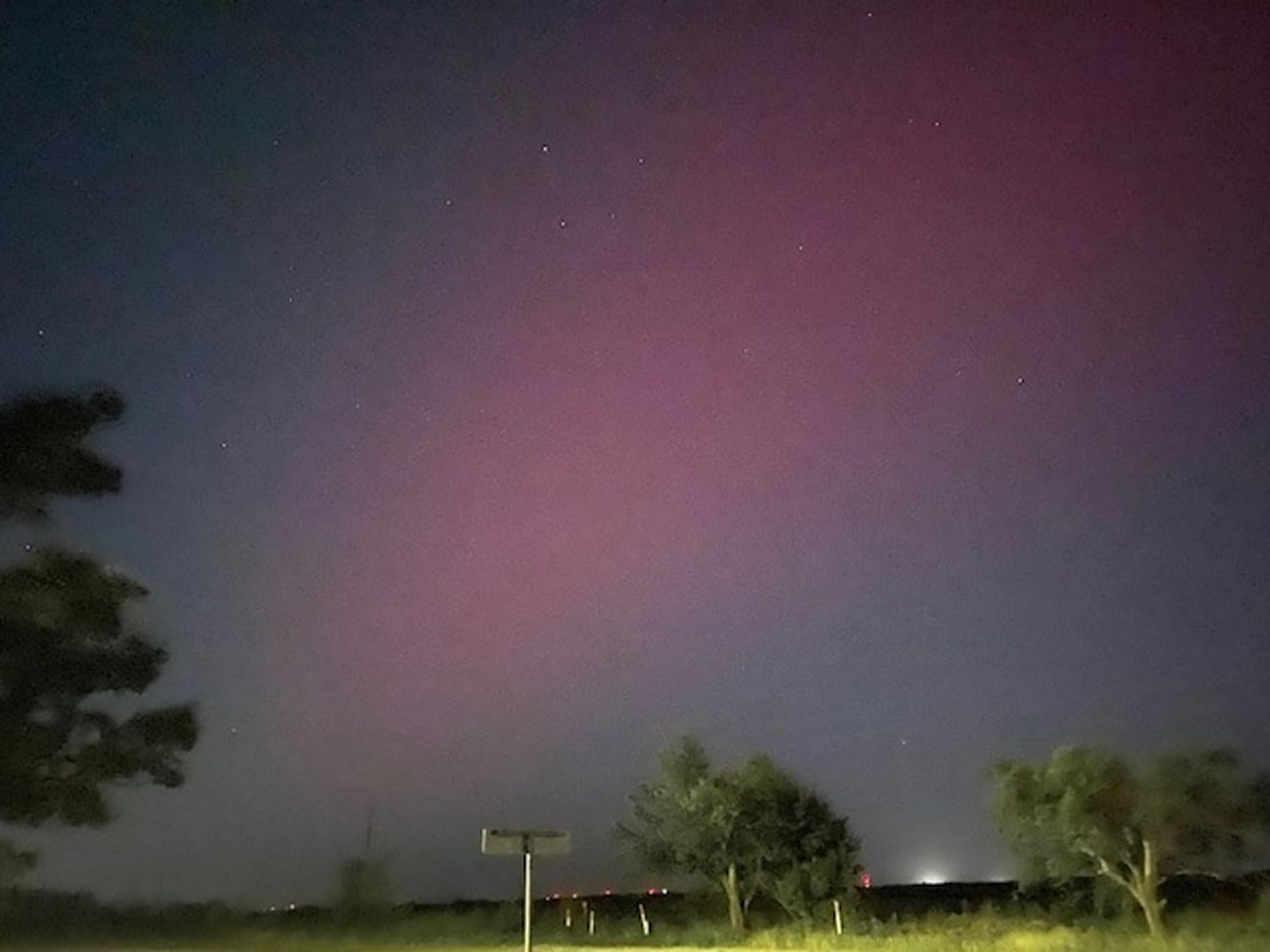 Captured looking north from Stephenville, Tx. Could only see with my iPhone camera.