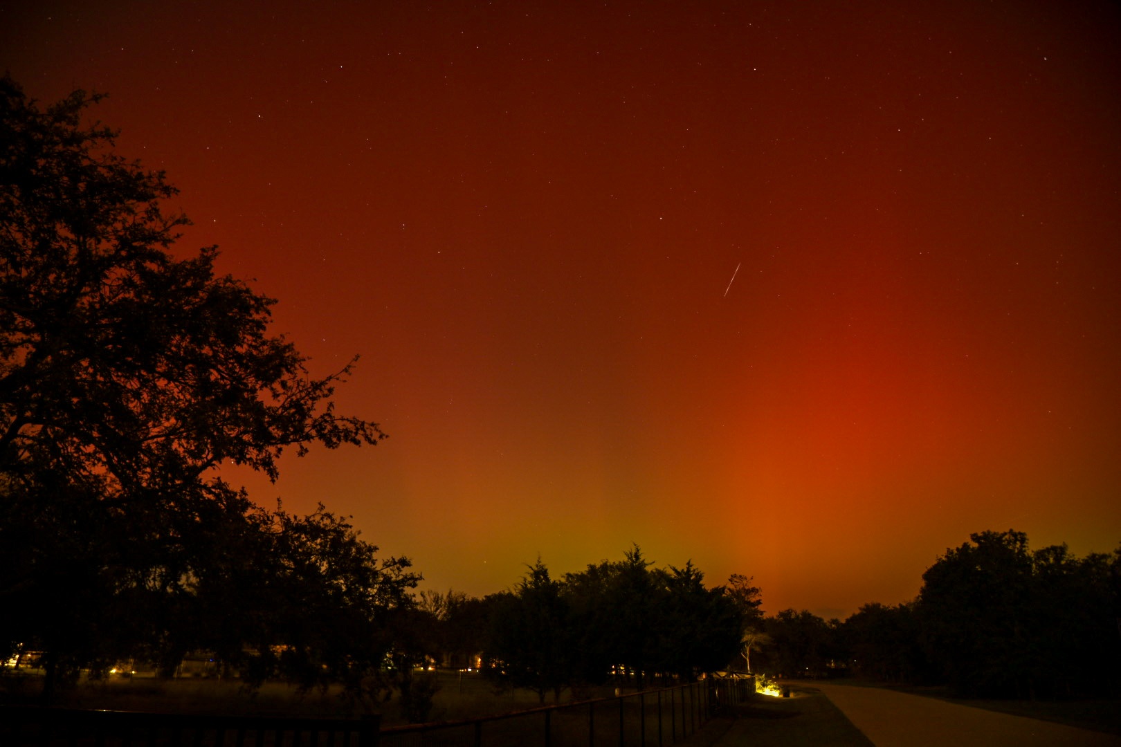 Northern Lights (Aurora Borealis) as seen from Mountain Springs in north Texas on Friday October 10.