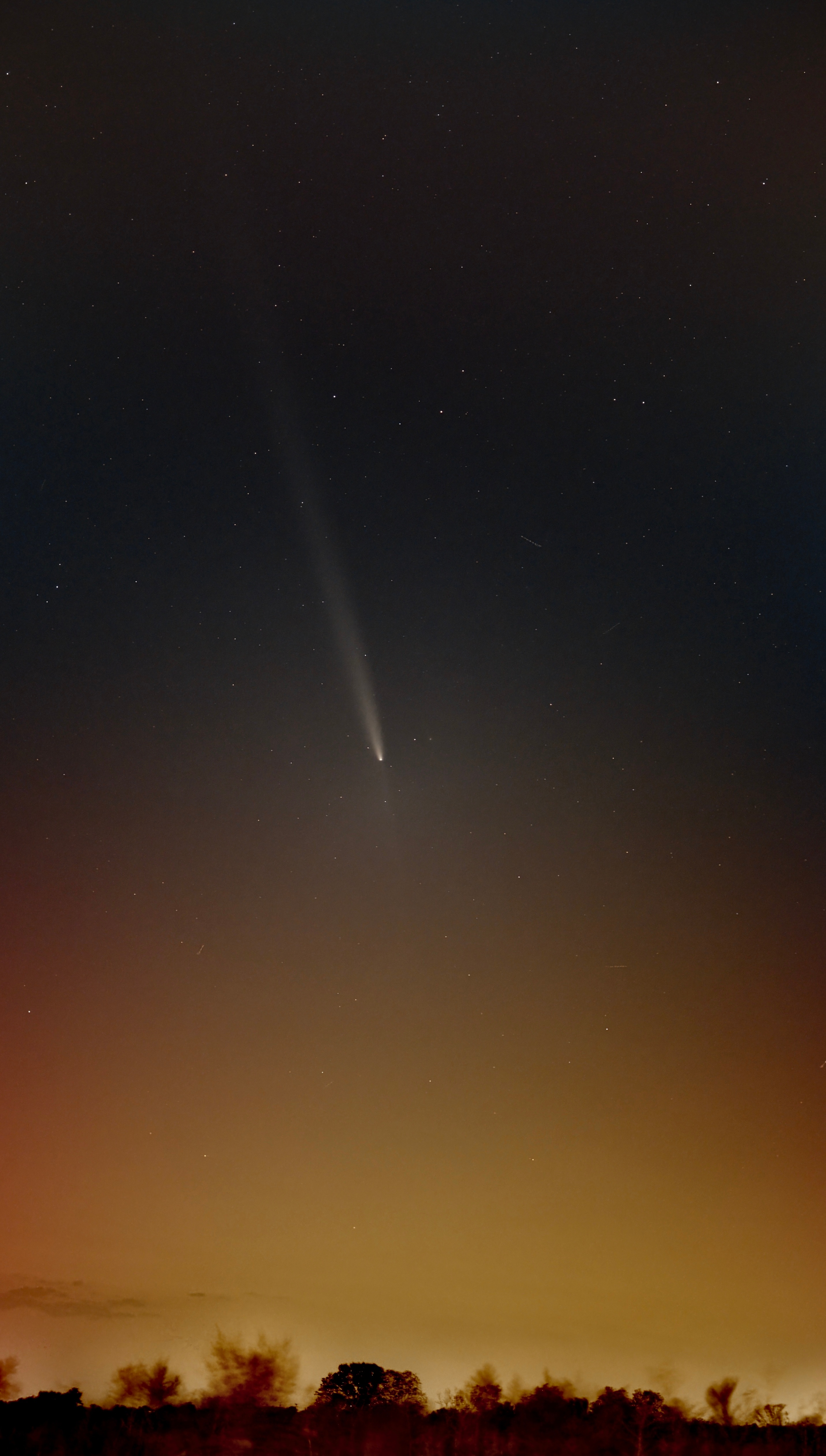 Comet from new Fairview Texas on 10-15 with Nikon zf camera 50 mm lens.  Comet is fading but difficult with naked eye with moonlight also hindering visibility.