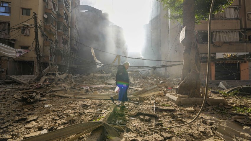 Smoke rises from the site of an Israeli airstrike in Dahiyeh, Beirut, Lebanon,