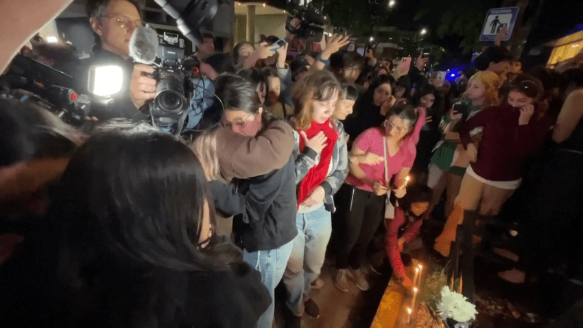 Fans gather outside the CasaSur Palermo Hotel