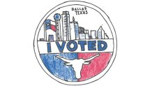 Dallas Samuell High School student Mareily L. won the county's annual "I voted" sticker design contest.