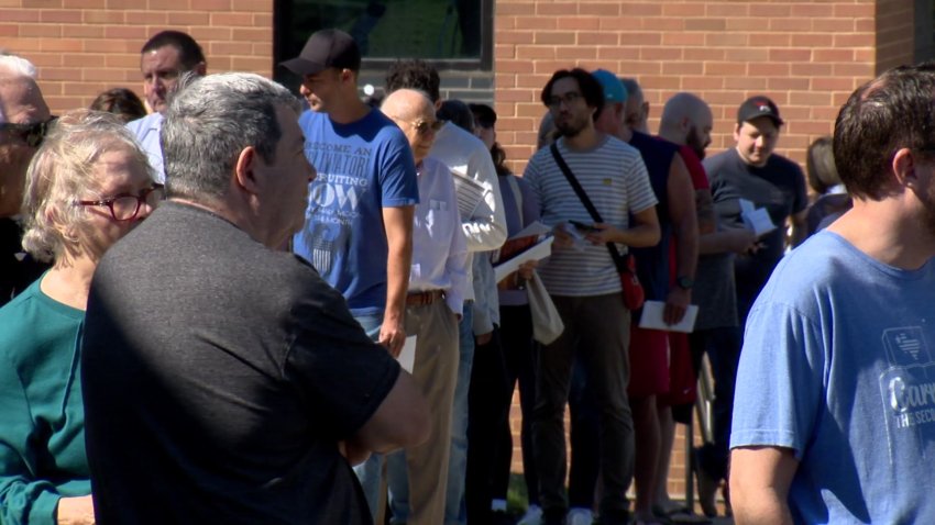 People vote early in North Texas in October 2024.