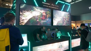 TV screens show global hit video game “Black Myth: Wukong” at Hisense booth during the IFA Berlin 2024 on September 6, 2024 in Berlin, Germany.