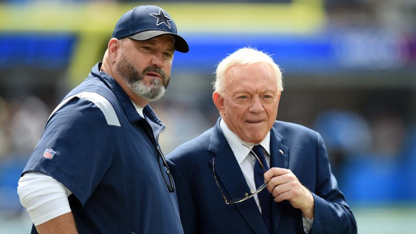 Cowboys head coach Mike McCarthy and Cowboys owner Jerry Jones